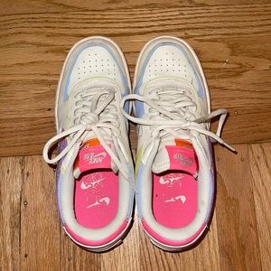 Nike Air Force ones, multi colored neon